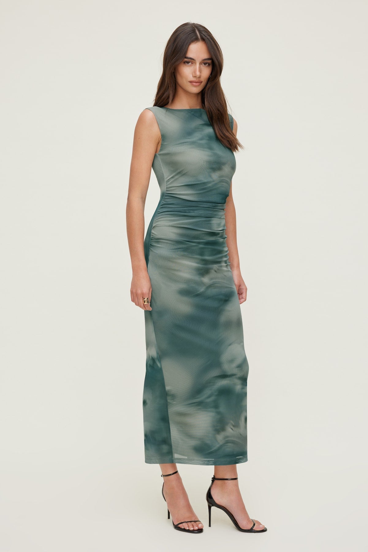 Brie Mesh Midi Dress Blue - Dynamite