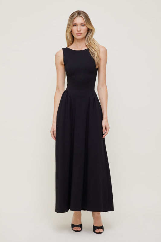Iris Ponte Midi Dress Black - Dynamite