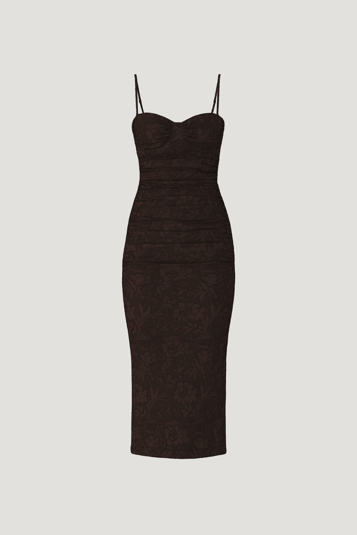 Mona Jacquard Midi Dress Brown - Dynamite