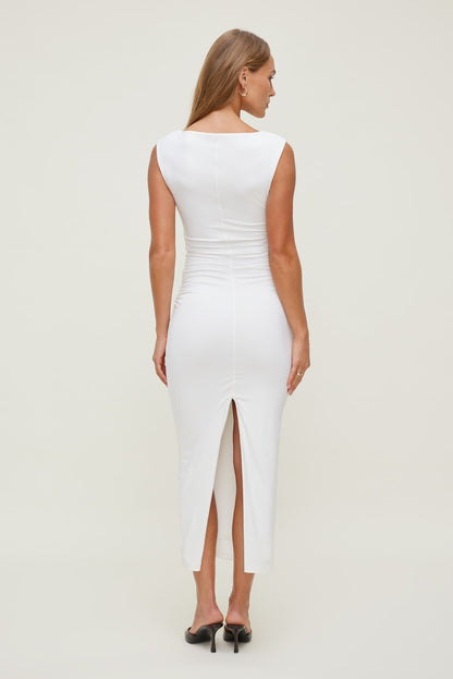 Brie Sculpt Midi Dress White - Dynamite