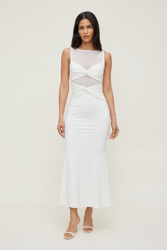 Julia Sculpt Maxi Dress White - Dynamite
