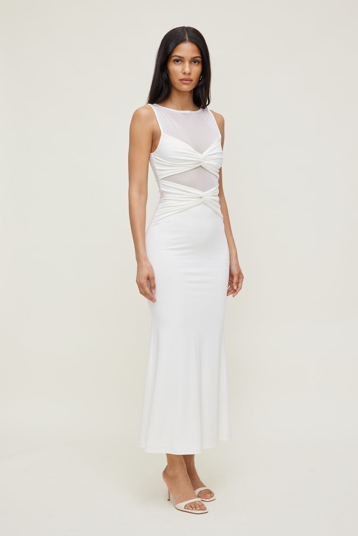 Julia Sculpt Maxi Dress White - Dynamite