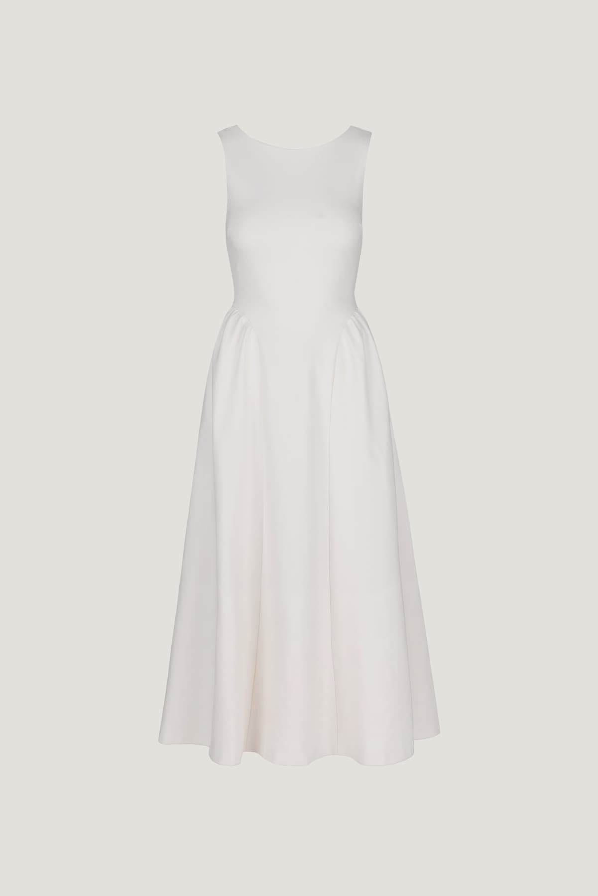 Iris Ponte Midi Dress Beige - Dynamite
