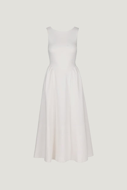 Iris Ponte Midi Dress Beige - Dynamite