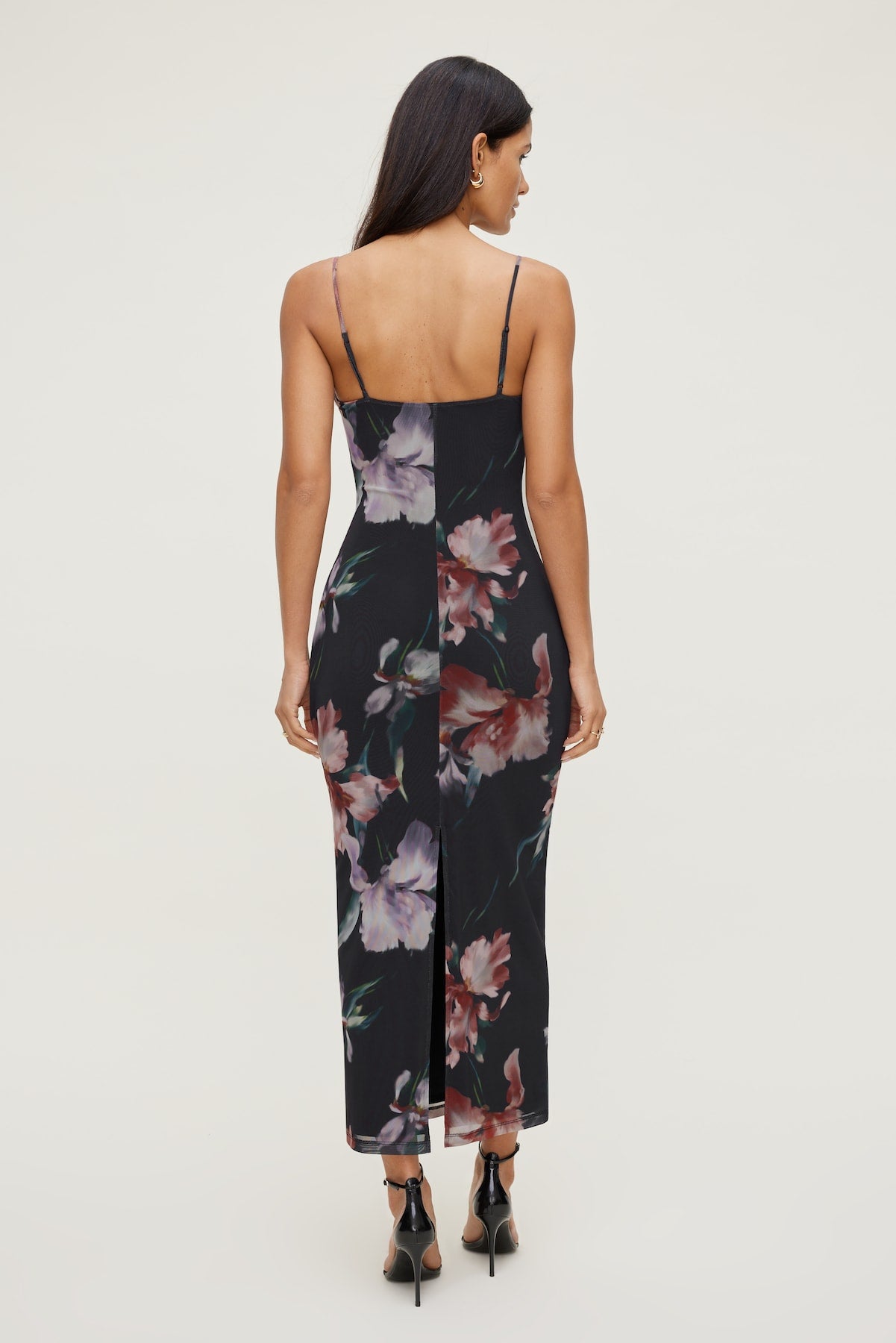 Floral Mesh Maxi Dress Black - Dynamite