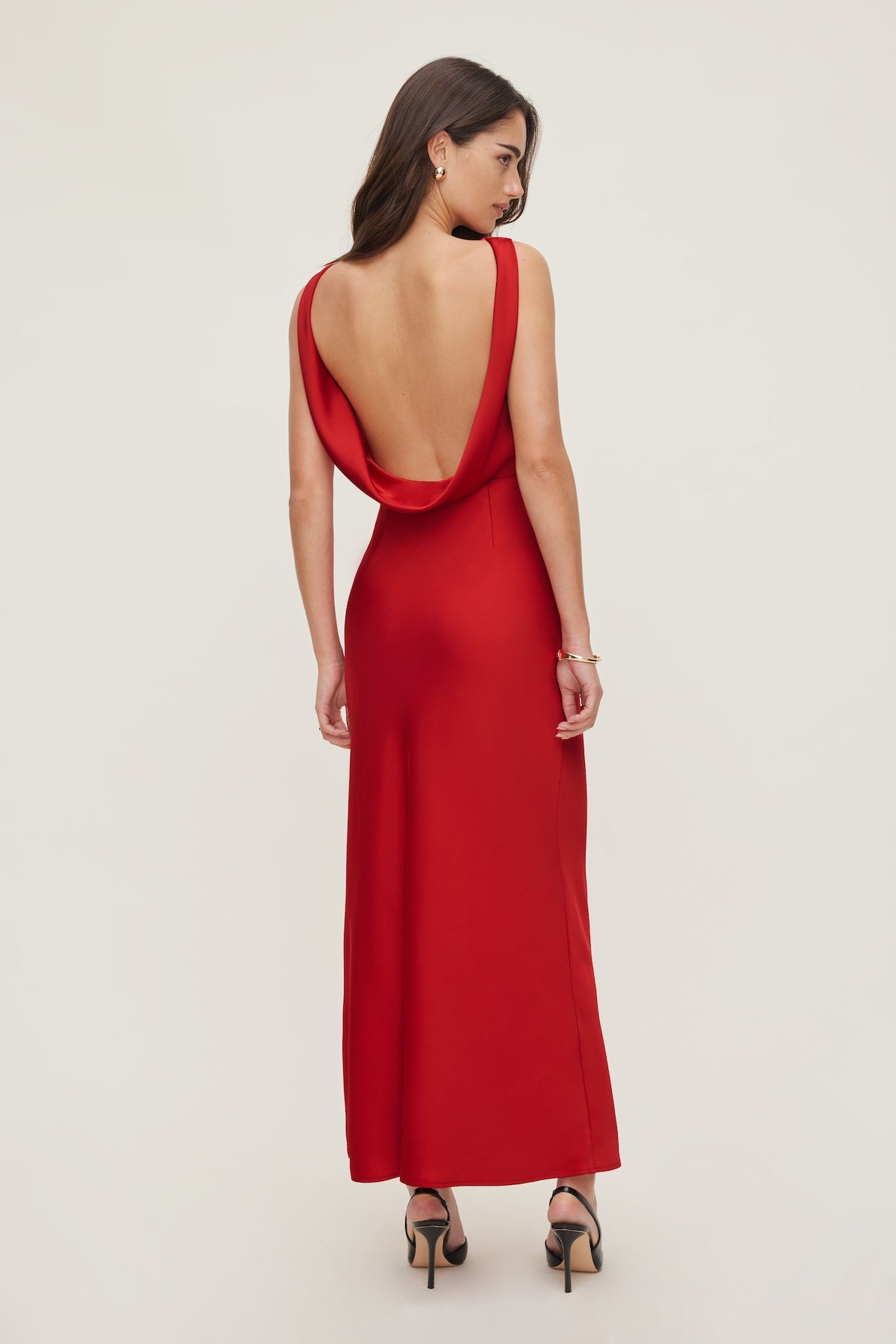 Nora Satin Maxi Slip Dress RED - Dynamite