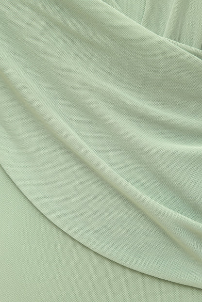 Plunge Mesh Maxi Dress Green - Dynamite