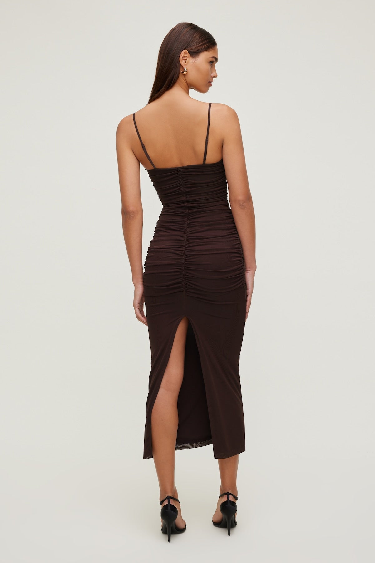 Mona Mesh Midi Dress Purple - Dynamite
