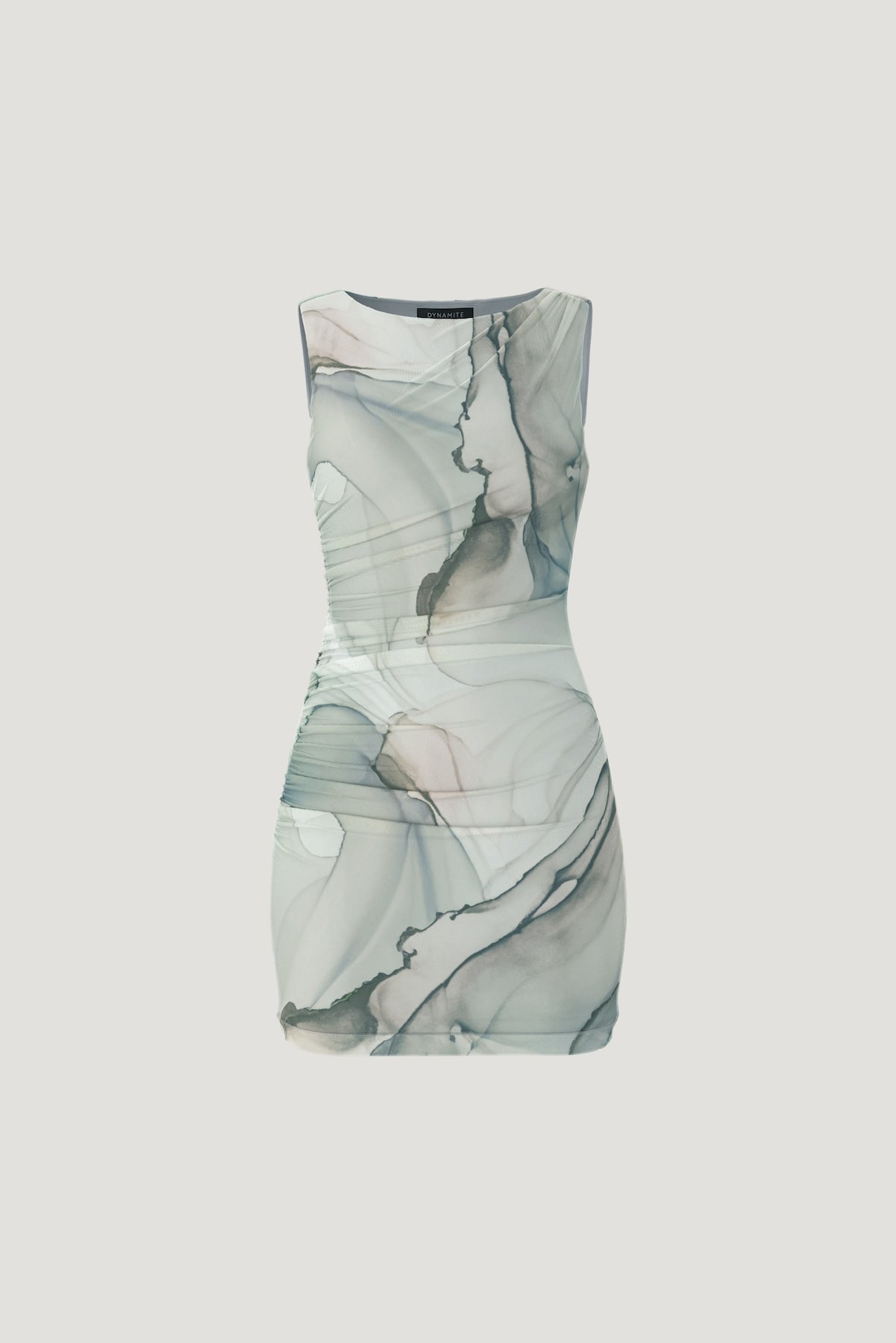 Katia Ruched Mesh Mini Dress Blue - Dynamite