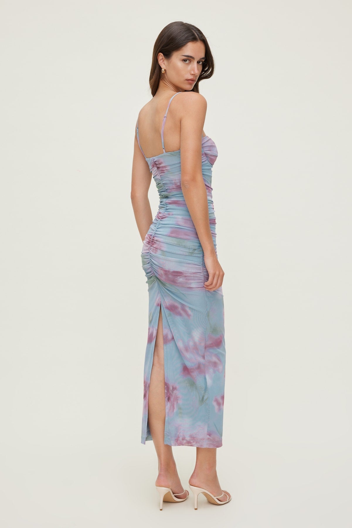 Mona Mesh Midi Dress Blue - Dynamite