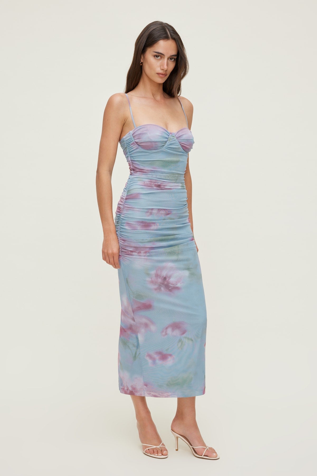 Mona Mesh Midi Dress Blue - Dynamite