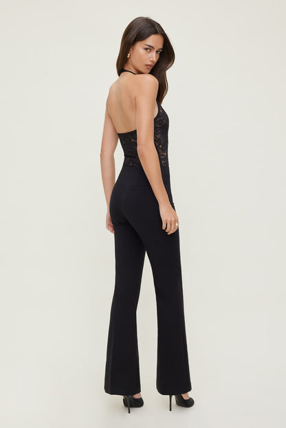 Lace Plunge Bodysuit Black - Dynamite