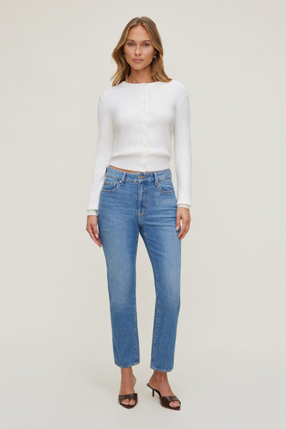 Frenchie High Rise Slim Leg Jeans Blue - Dynamite