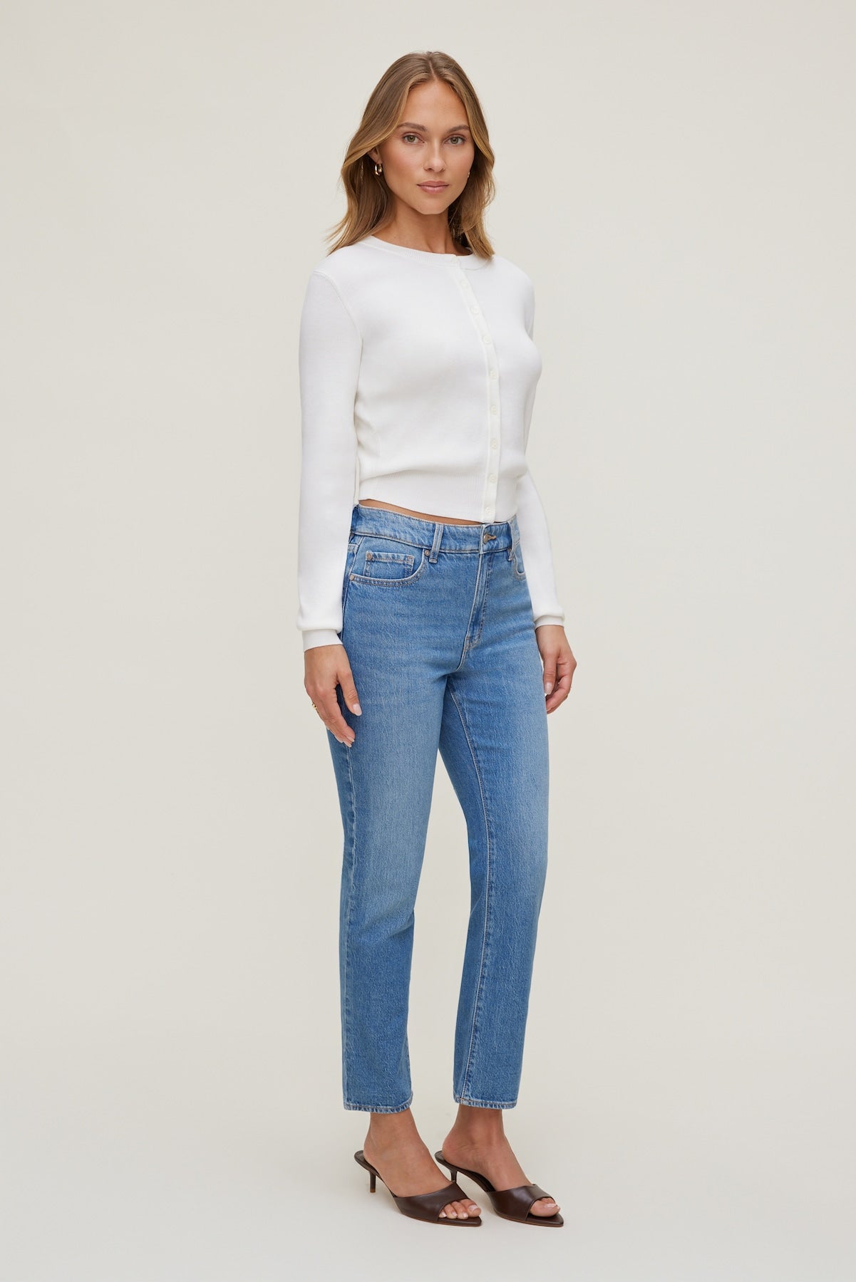 Frenchie High Rise Slim Leg Jeans Blue - Dynamite