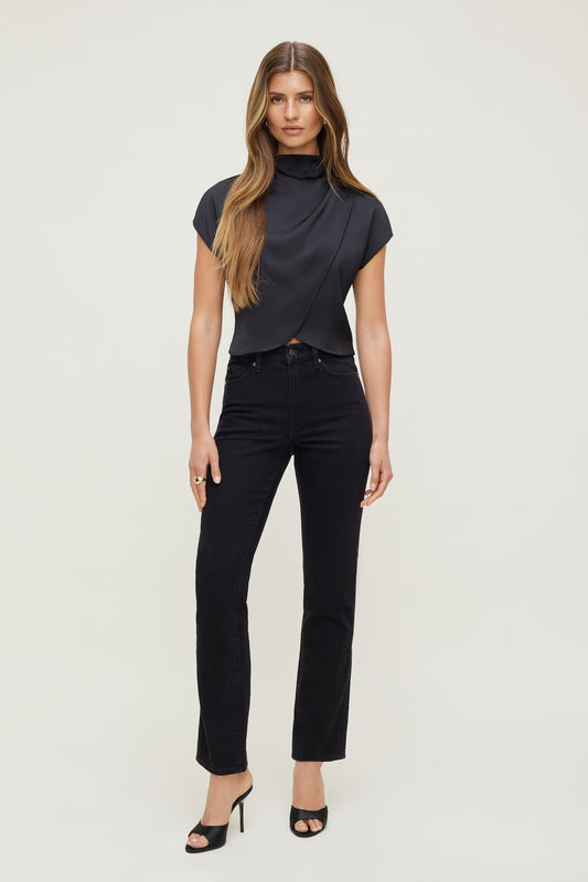 Frenchie High Rise Slim Leg Jeans Black - Dynamite