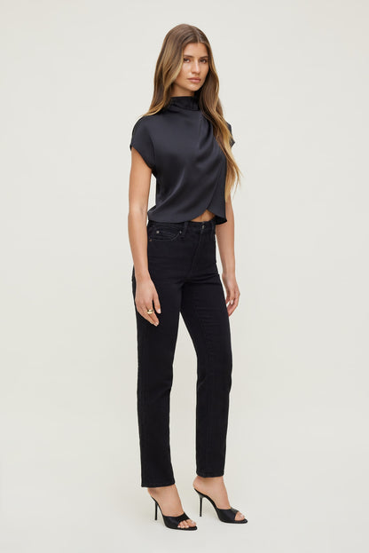 Frenchie High Rise Slim Leg Jeans Black - Dynamite