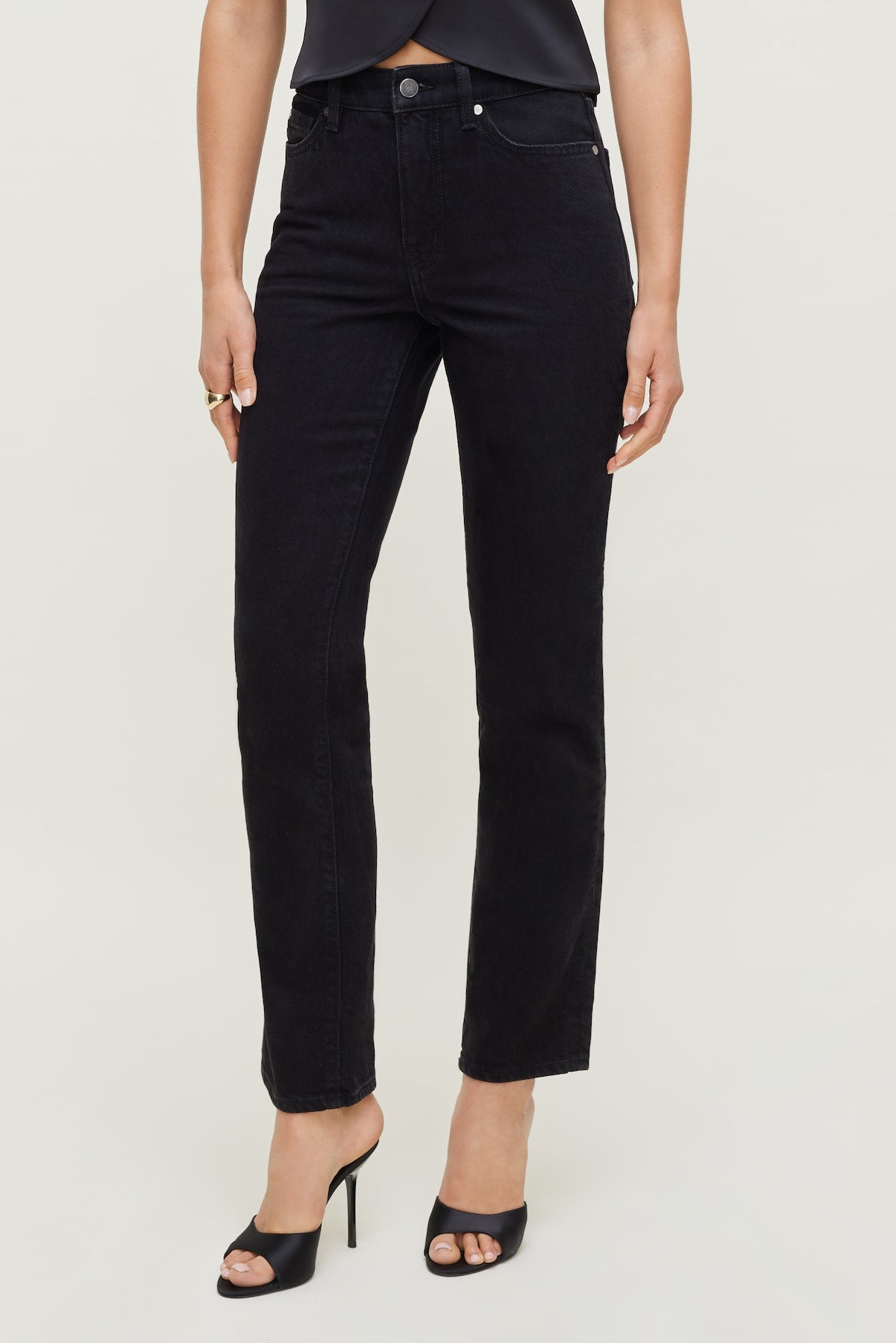 Frenchie High Rise Slim Leg Jeans Black - Dynamite