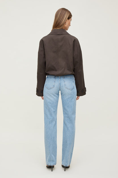 Cara High Rise Straight Leg Jeans Blue - Dynamite