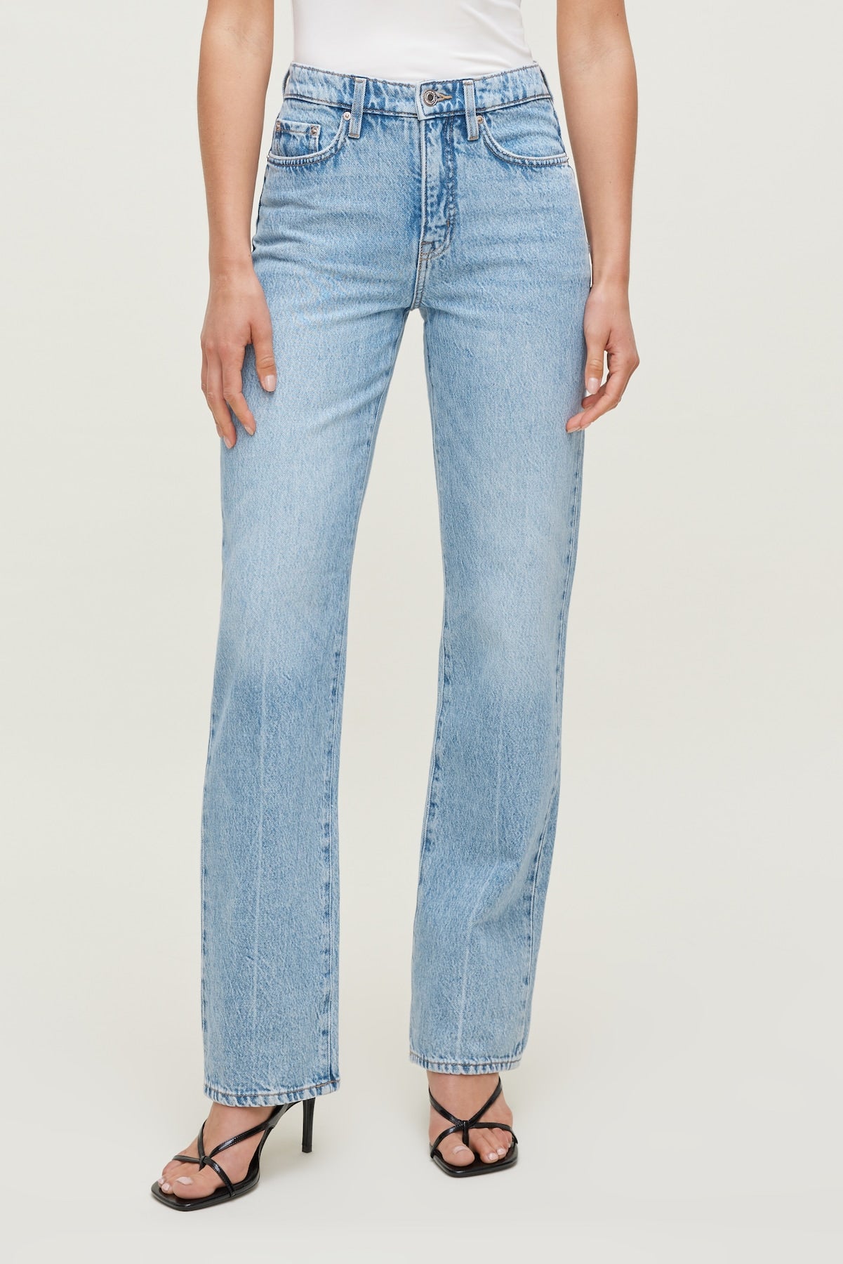 Cara High Rise Straight Leg Jeans Blue - Dynamite