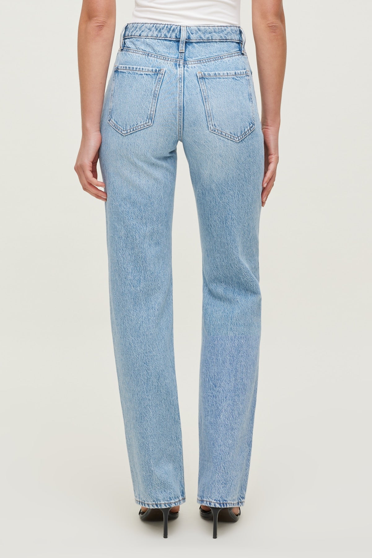 Cara High Rise Straight Leg Jeans Blue - Dynamite
