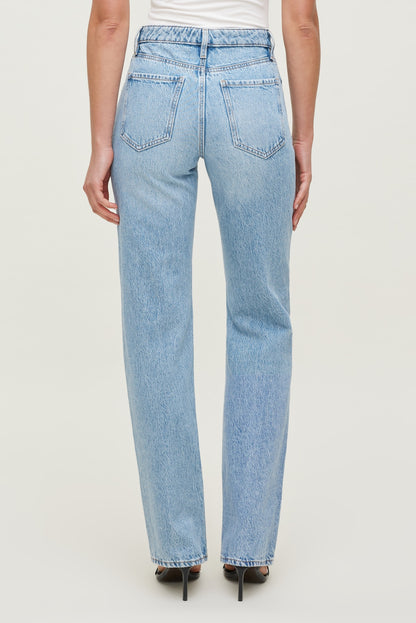Cara High Rise Straight Leg Jeans Blue - Dynamite