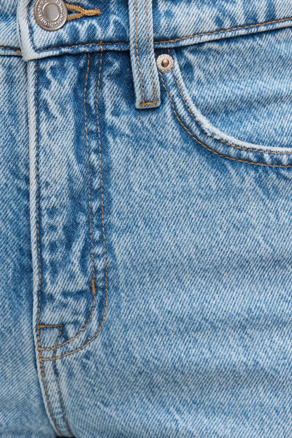 Cara High Rise Straight Leg Jeans Blue - Dynamite