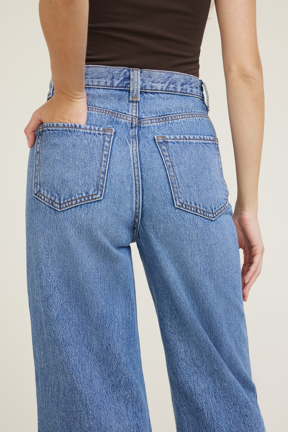 Lennon Ultra High Rise Wide Leg Column Jeans Blue - Dynamite