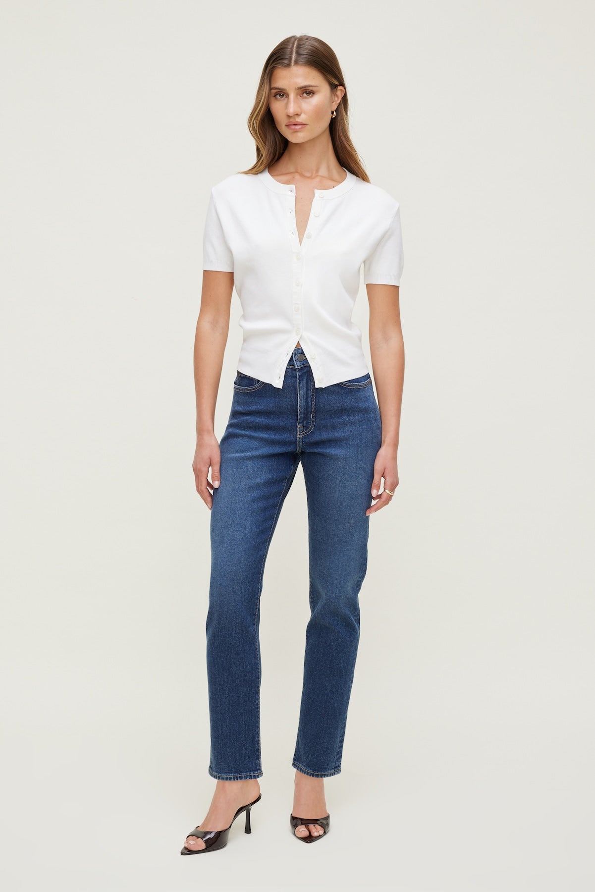 Frenchie Stretch High Rise Slim Leg Jeans Blue - Dynamite