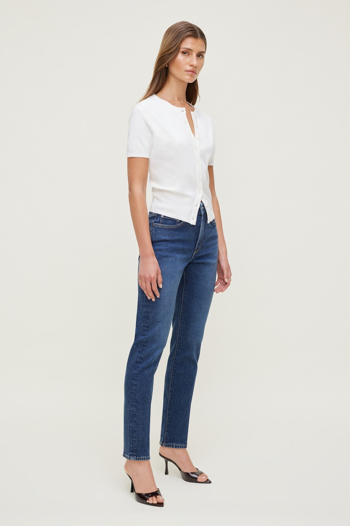 Frenchie Stretch High Rise Slim Leg Jeans Blue - Dynamite