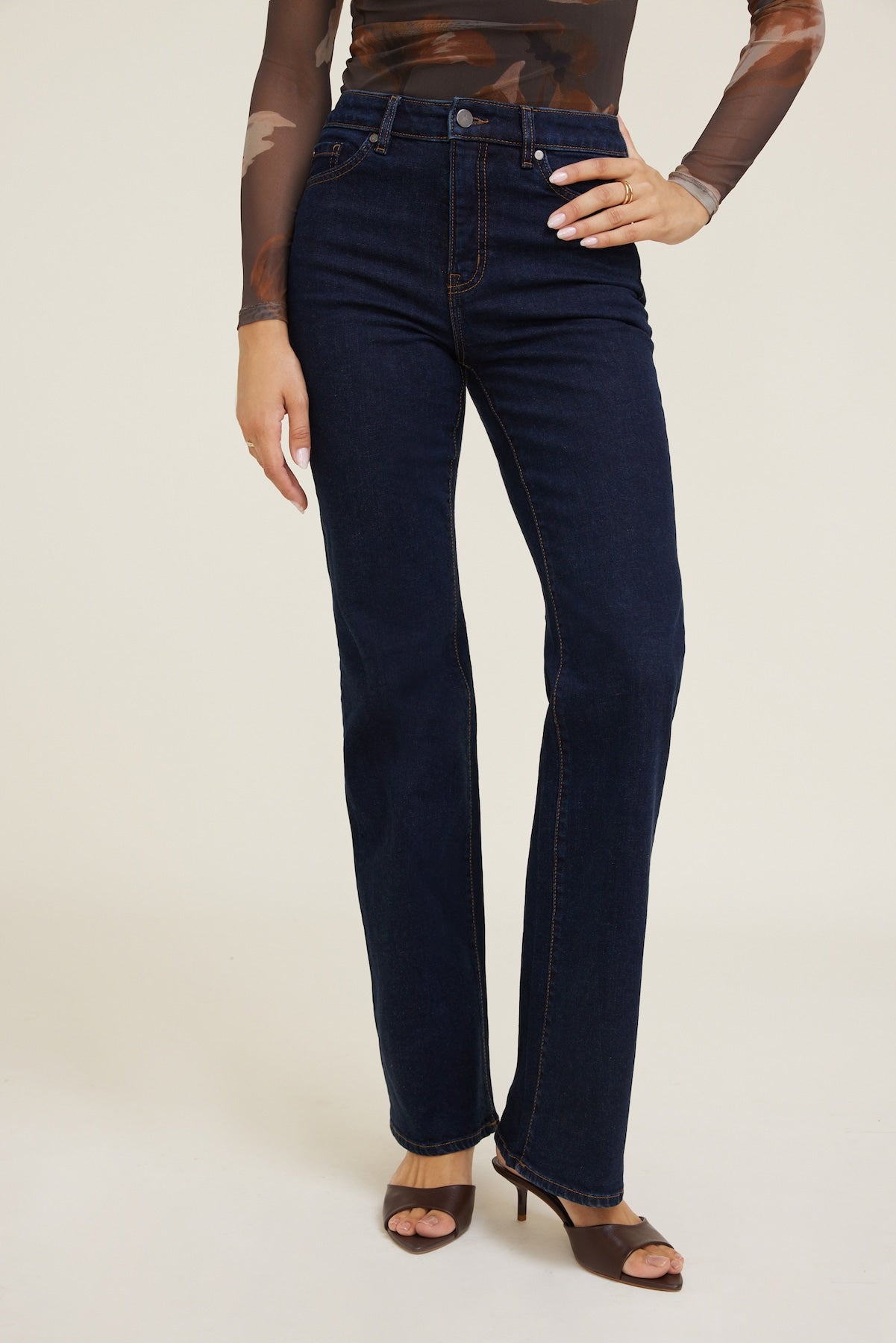 Elodie Stretch High Rise Bootcut Jeans Blue - Dynamite