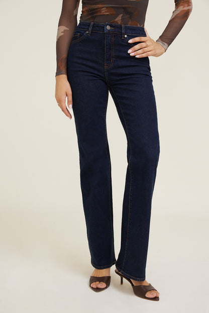 Elodie Stretch High Rise Bootcut Jeans Blue - Dynamite