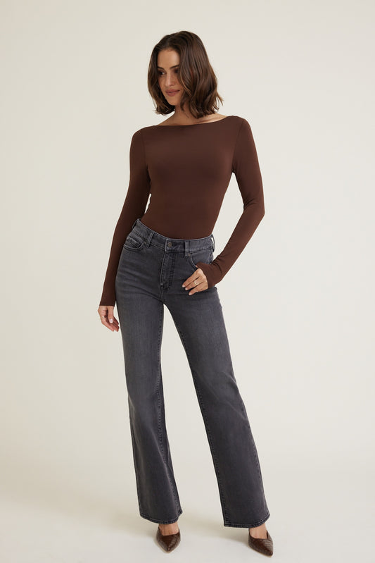 Elodie Stretch High Rise Bootcut Jeans Black - Dynamite
