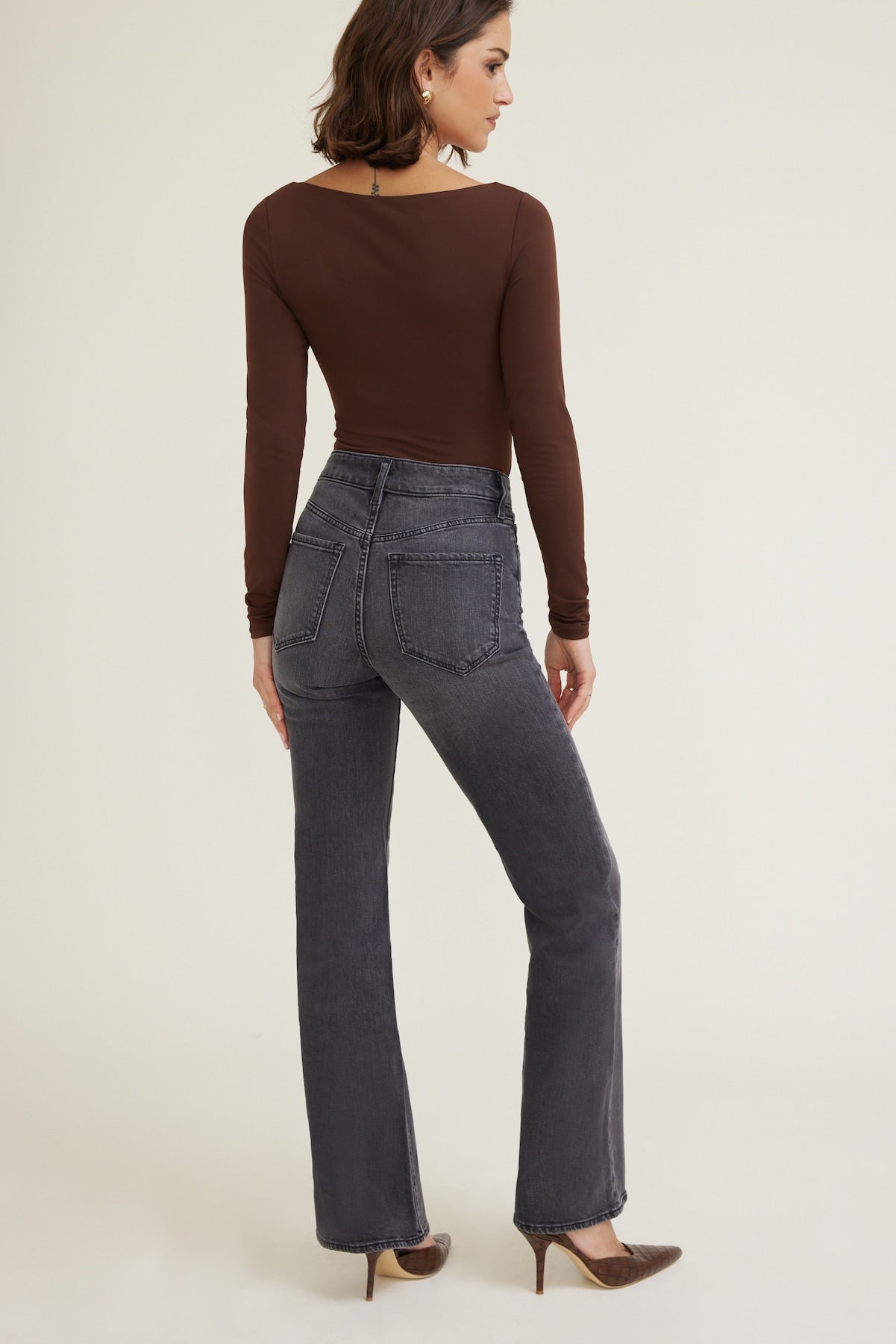 Elodie Stretch High Rise Bootcut Jeans Black - Dynamite