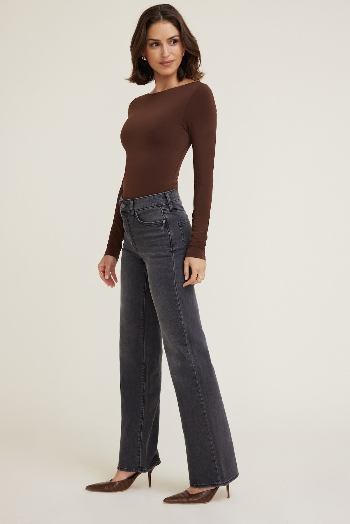 Elodie Stretch High Rise Bootcut Jeans Black - Dynamite