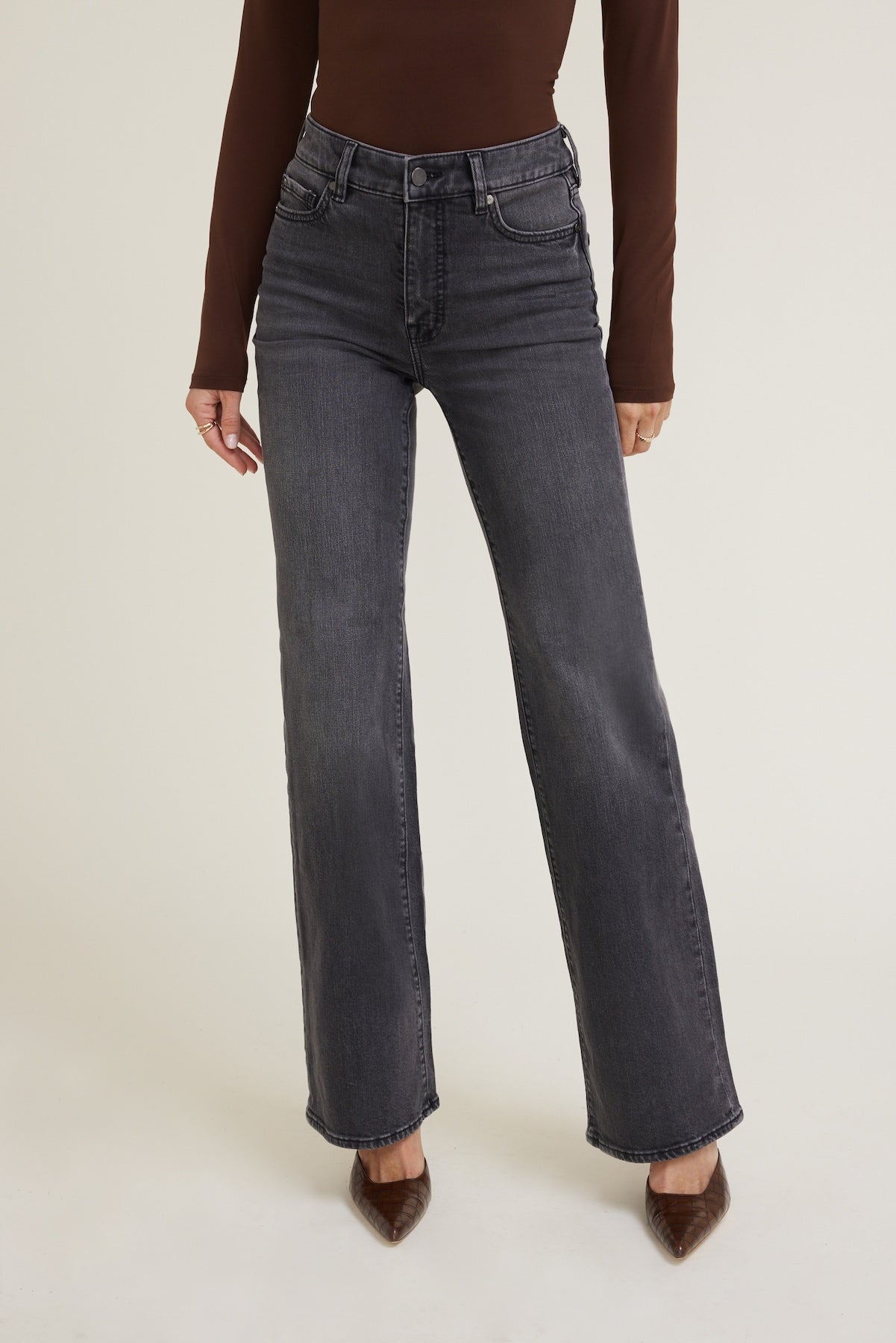Elodie Stretch High Rise Bootcut Jeans Black - Dynamite