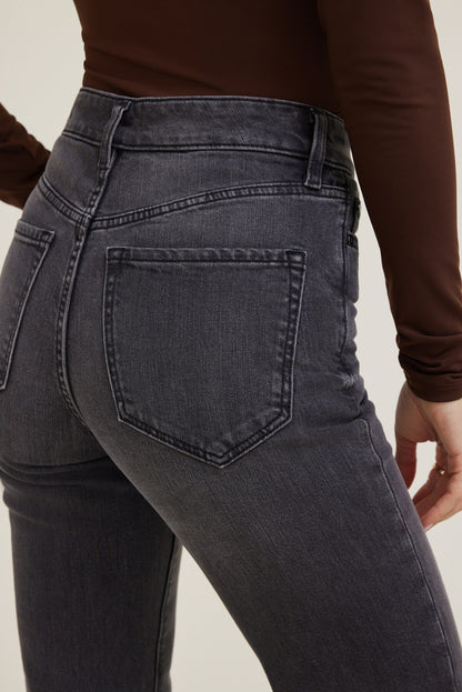 Elodie Stretch High Rise Bootcut Jeans Black - Dynamite