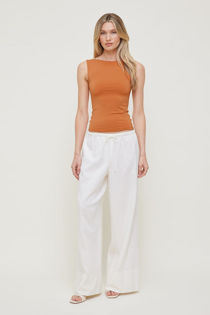 Nola Sculpt Tank Top Orange - Dynamite