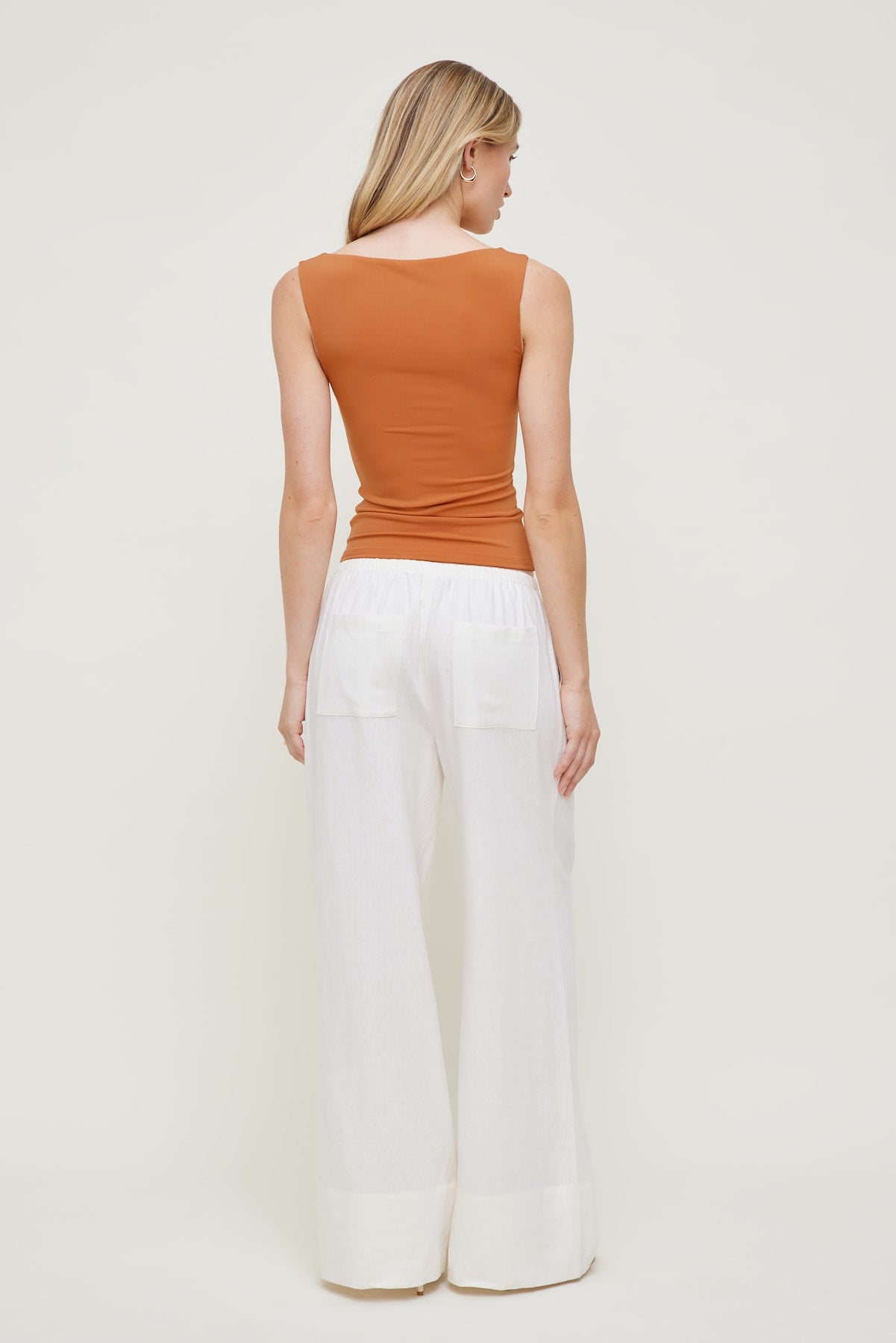 Nola Sculpt Tank Top Orange - Dynamite