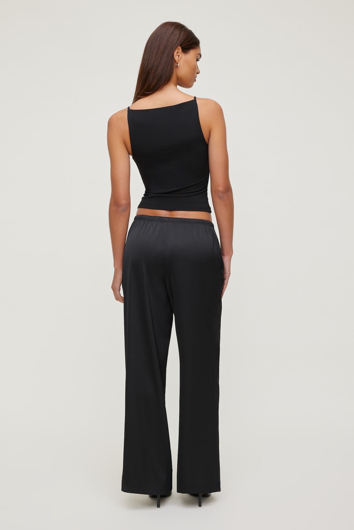 Sculpt Strappy Boat Neck Tank Top Black - Dynamite