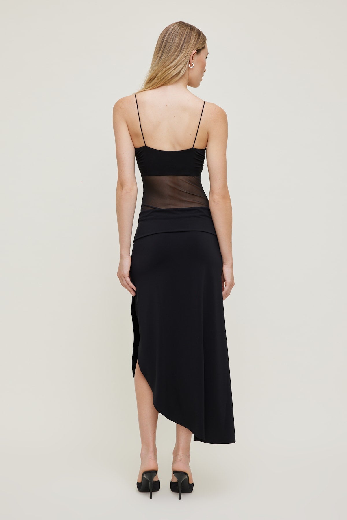 Bandeau Sheer Mesh Bodysuit Black - Dynamite