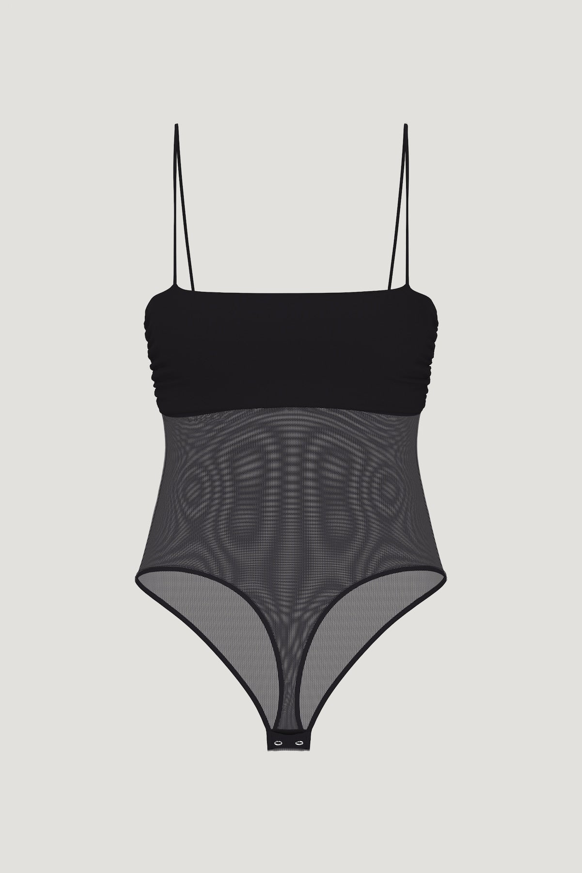 Bandeau Sheer Mesh Bodysuit Black - Dynamite