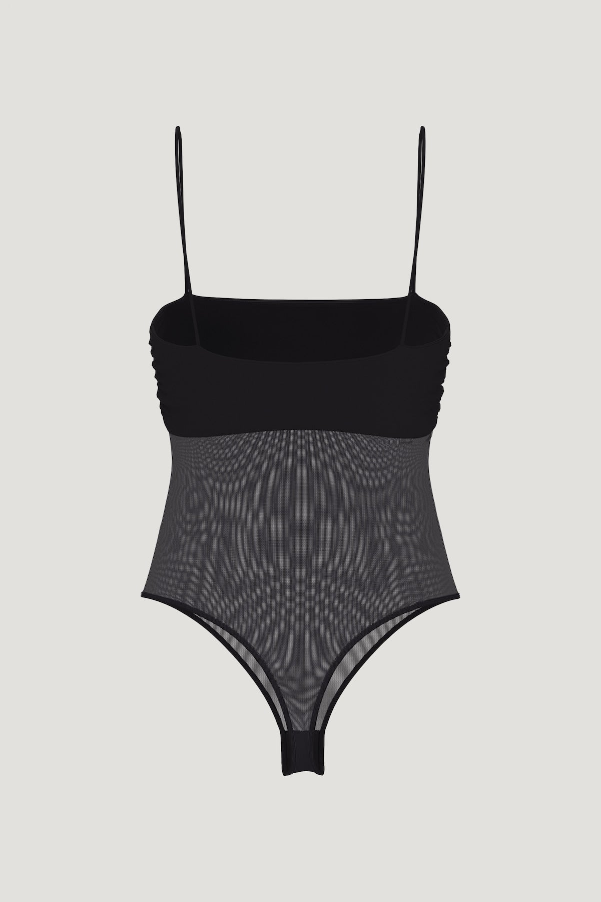 Bandeau Sheer Mesh Bodysuit Black - Dynamite