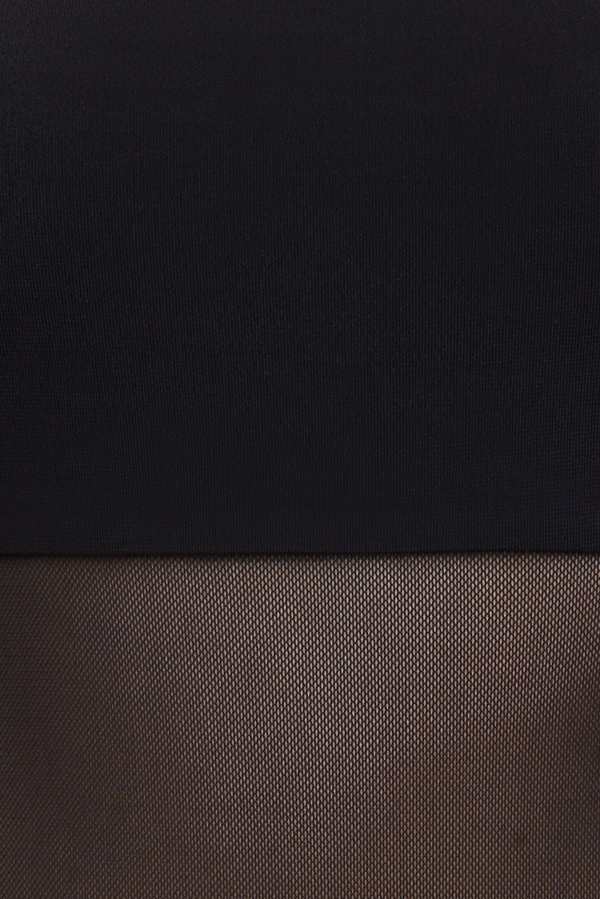 Bandeau Sheer Mesh Bodysuit Black - Dynamite
