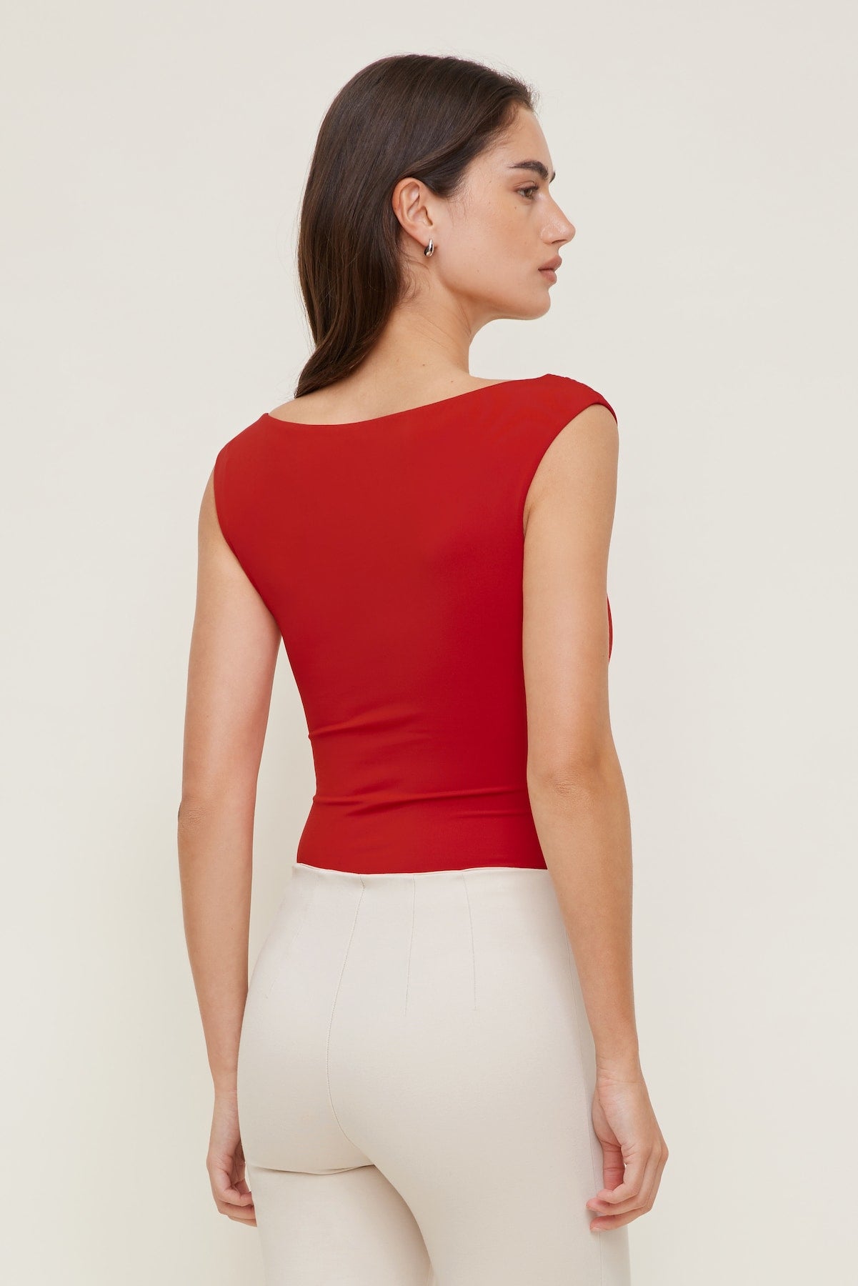 Sculpt Plunge Sweetheart Bodysuit Red - Dynamite