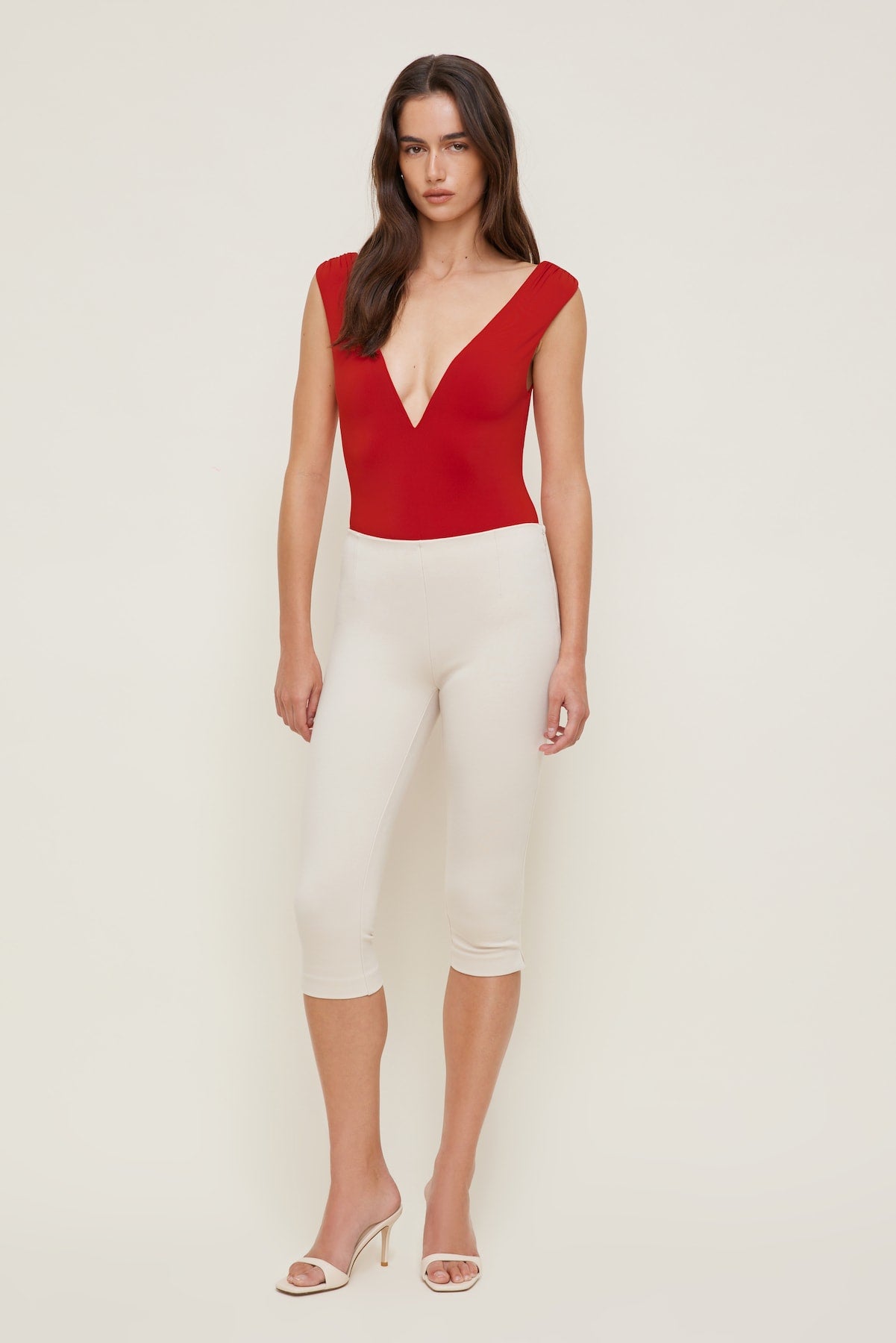 Sculpt Plunge Sweetheart Bodysuit Red - Dynamite