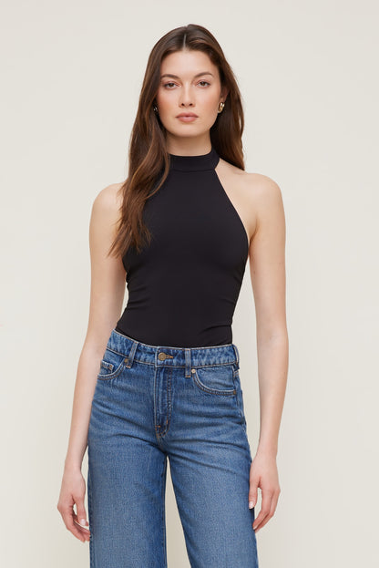 Sculpt Halter Neck Bodysuit Black - Dynamite