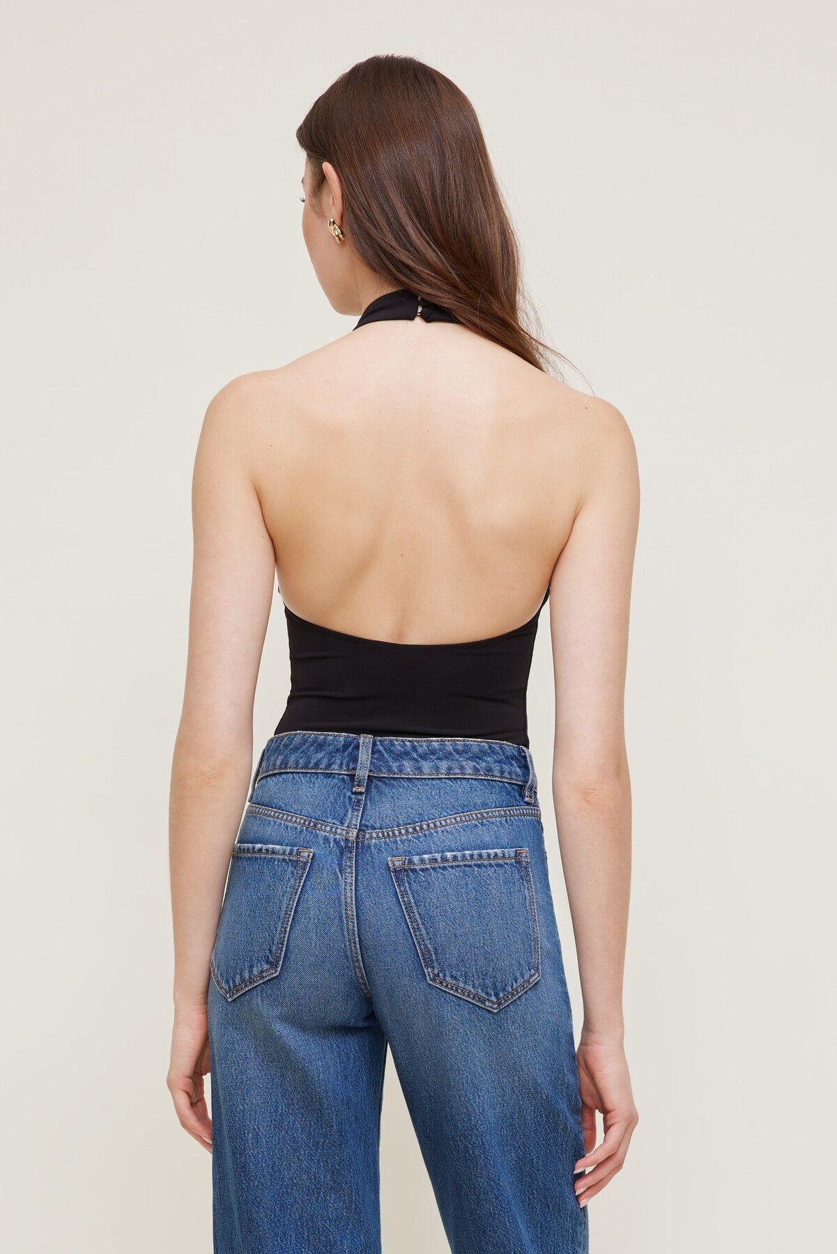 Sculpt Halter Neck Bodysuit Black - Dynamite