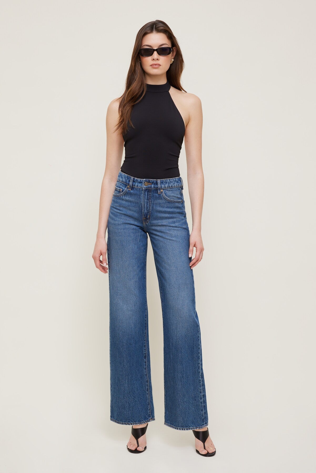 Sculpt Halter Neck Bodysuit Black - Dynamite