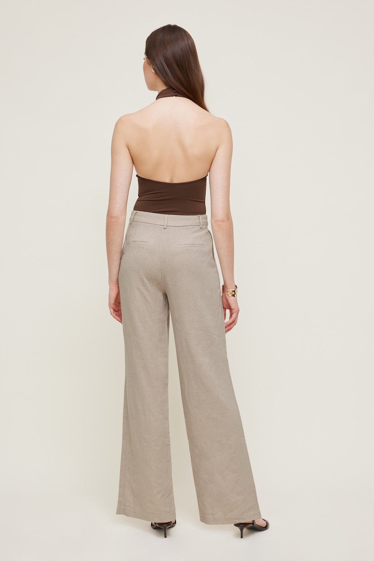 Sculpt Halter Neck Bodysuit Brown - Dynamite