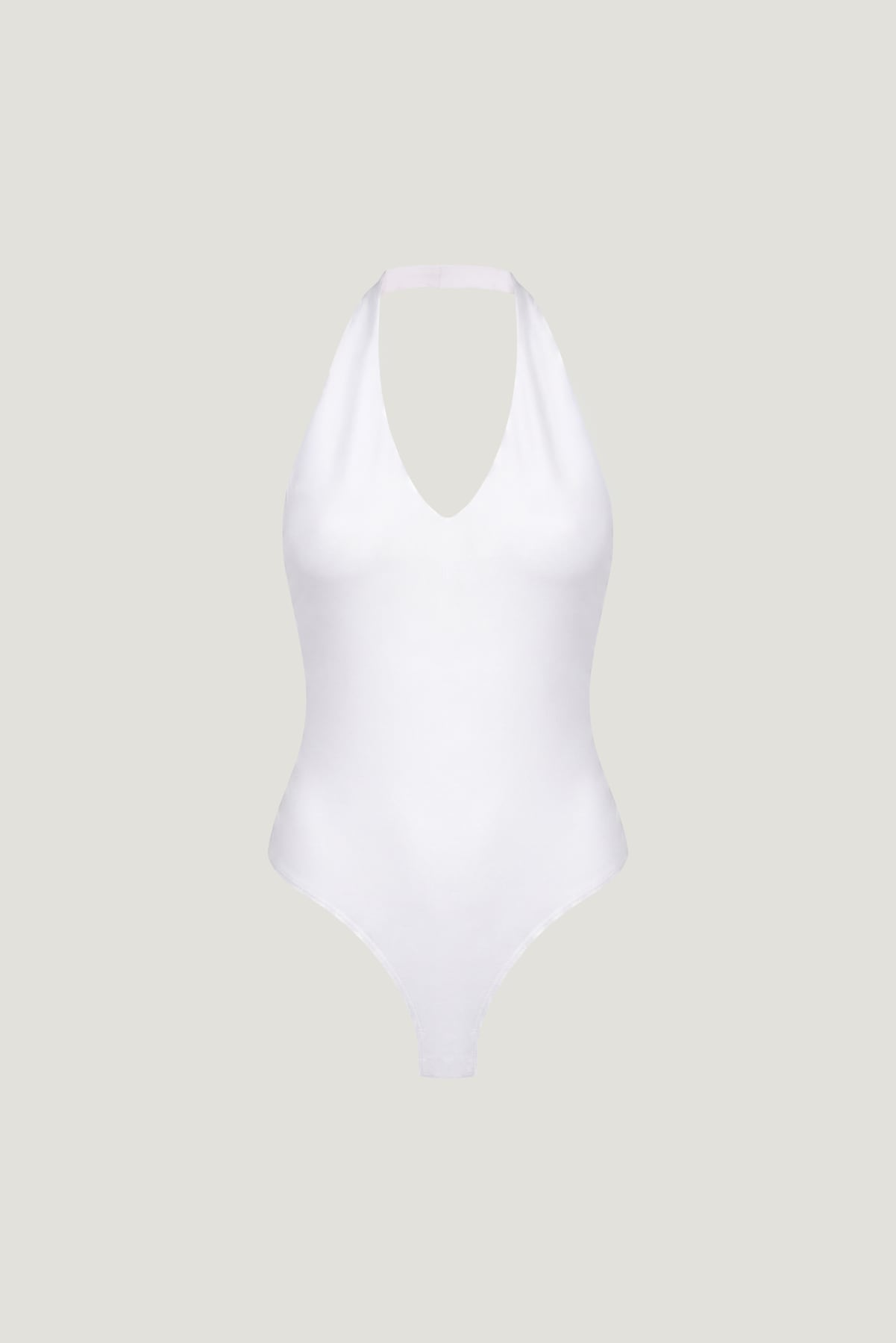 Sculpt Plunge Halter Bodysuit White - Dynamite